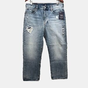 Gap Denim Boyfriend Dark Empire Distressed Jeans Womens 30 10 Denim High Rise